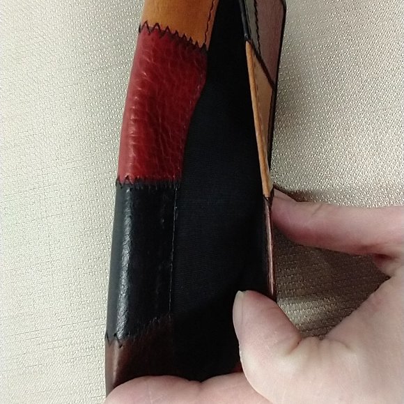 PELLE STUDIO PATCHWORK LEATHER CHECKBOOK COVER - Picture 3 of 6